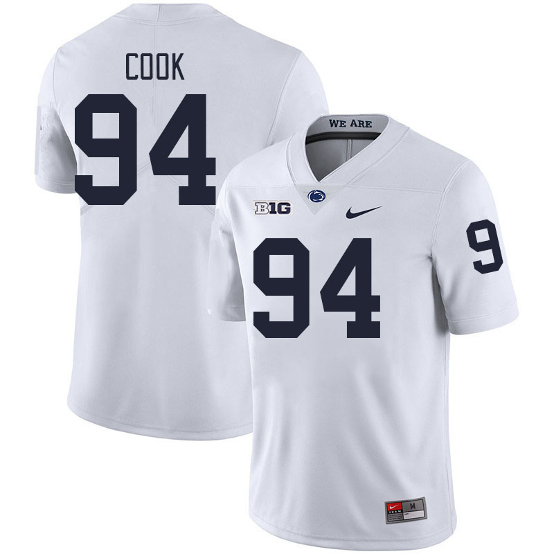 Men #94 De'Andre Cook Penn State Nittany Lions College Football Jerseys Stitched-White